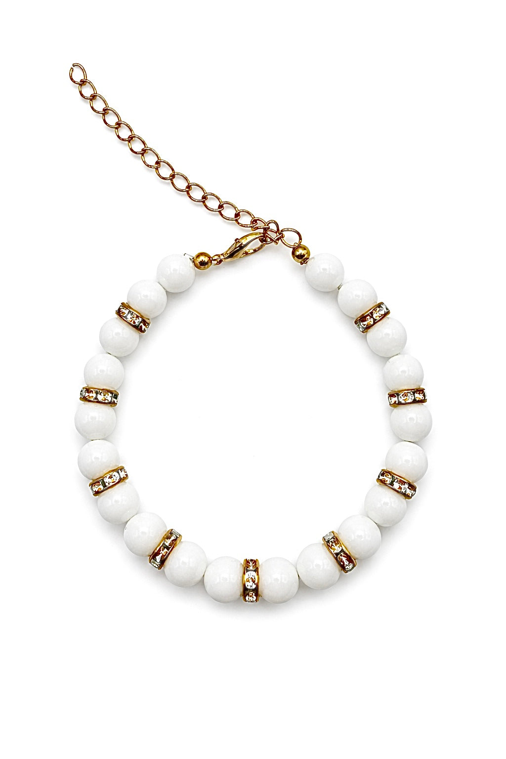 Weißes Jade Perlenarmband