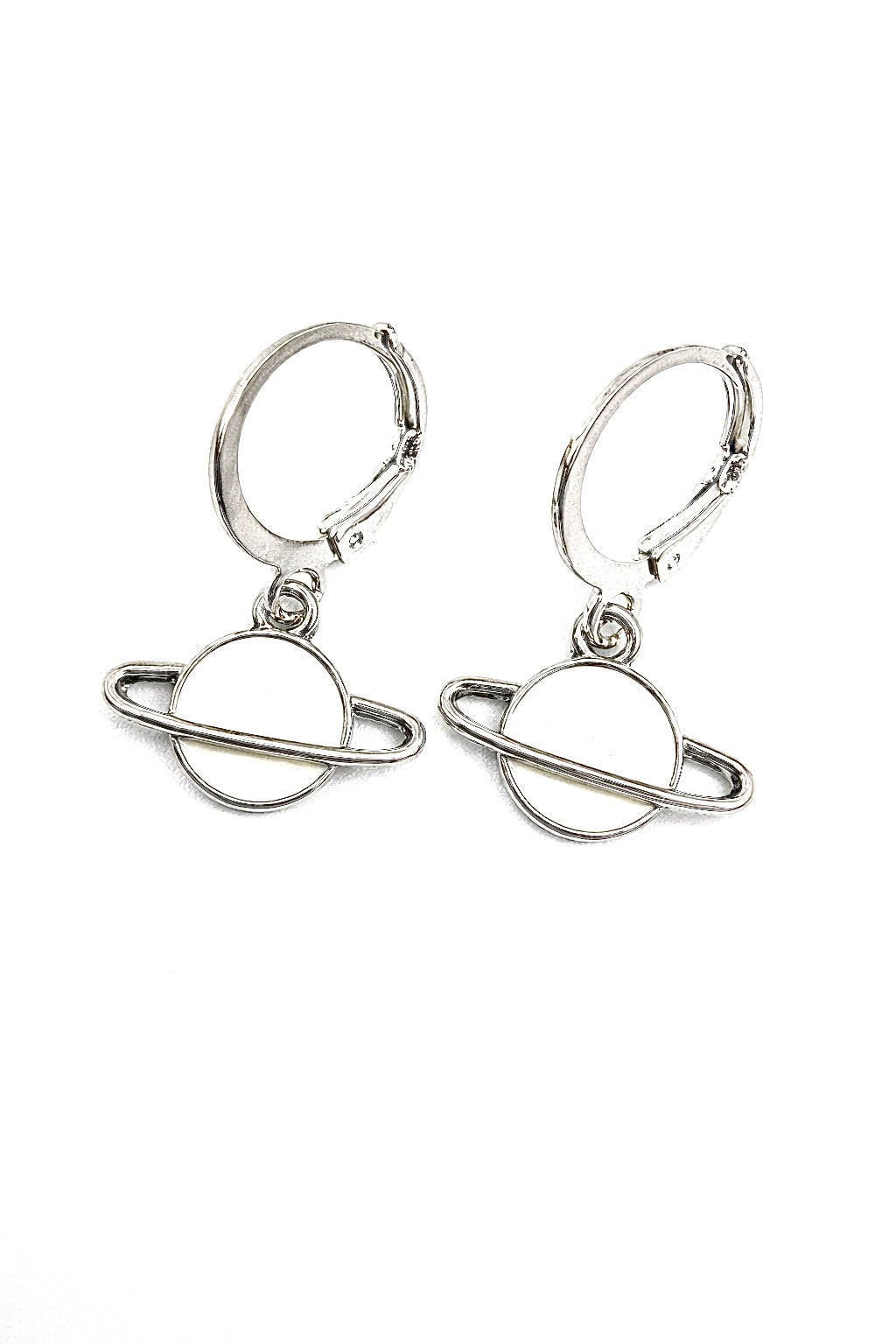 White Saturn Earings