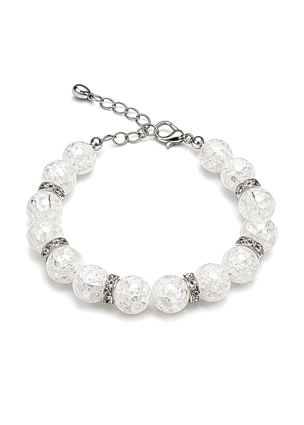 Gesprungener Bergkristall Perlenarmband