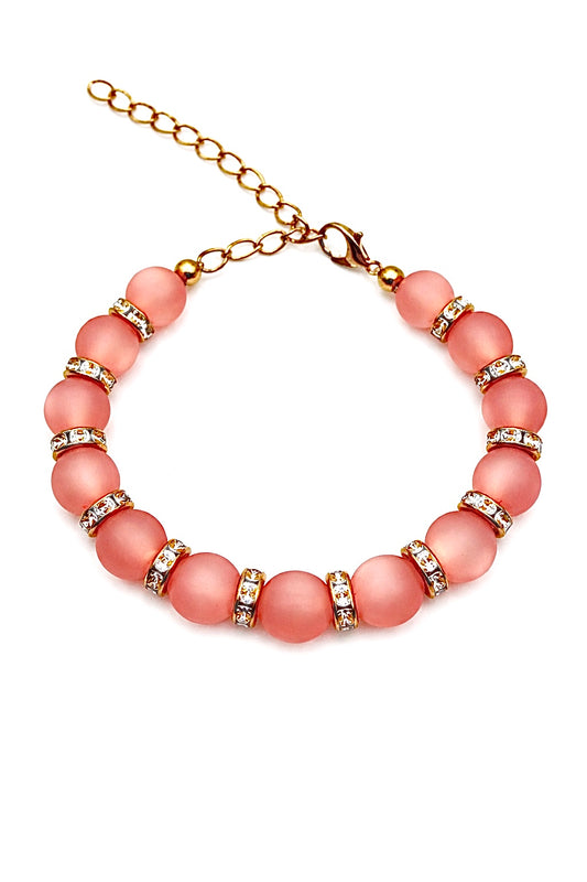 Rosa Opal Perlenarmband
