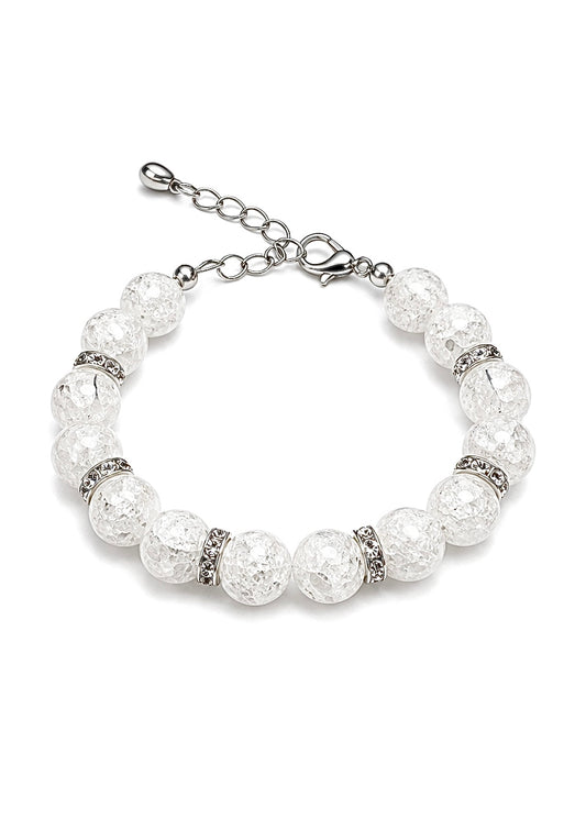 Gesprungener Bergkristall Perlenarmband