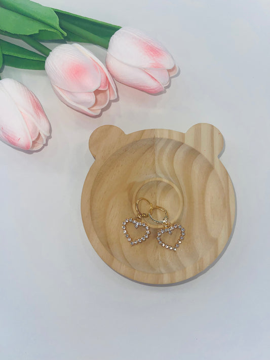 Gold Heart Creolen Ohrringe