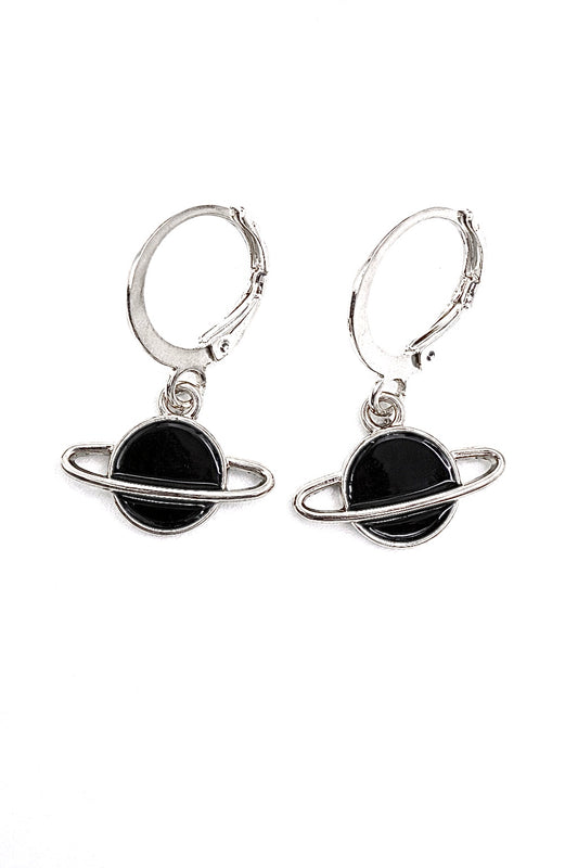 Black Saturn Earings