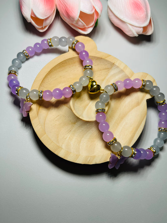 Purple Butterfly BFF Armband